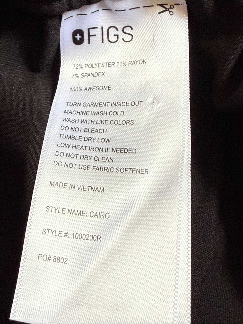 FIGS Men’s Cairo Cargo Black Drawstring Scrub Medium Pants Technical Collection - Picture 8 of 9